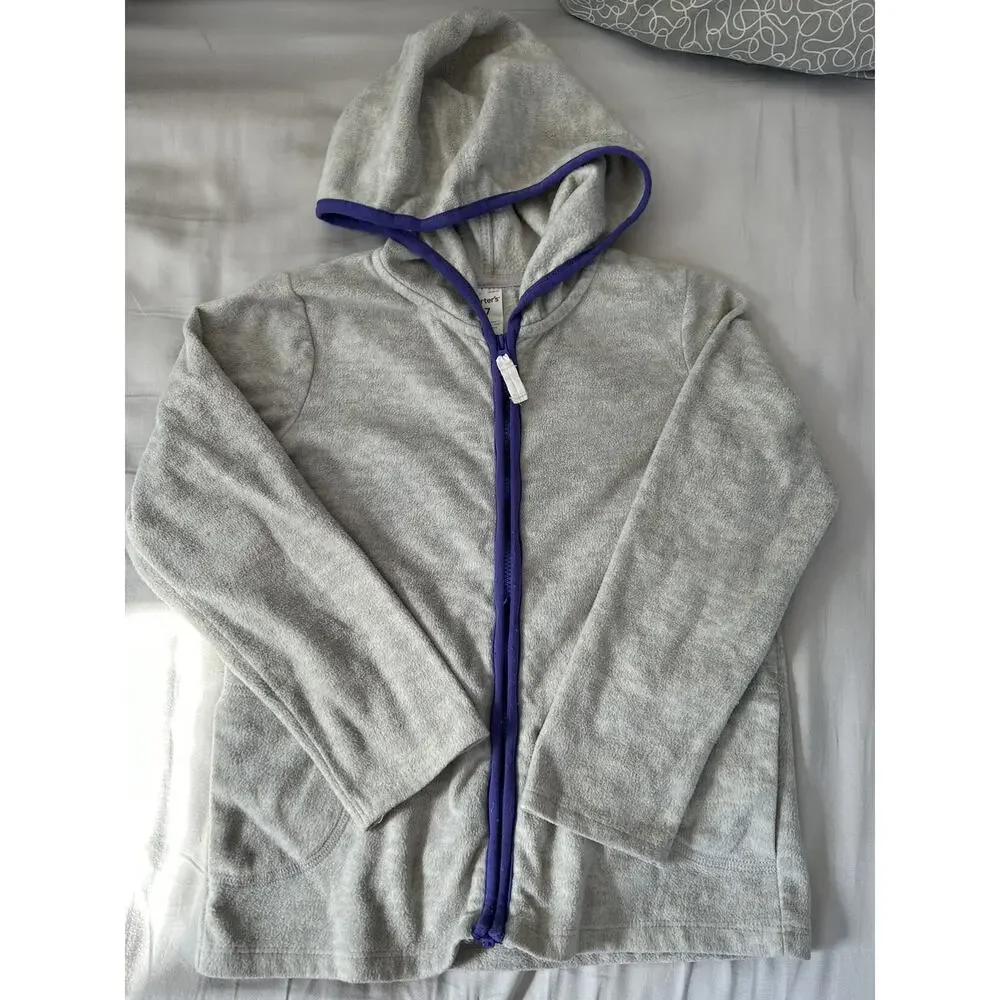 Carter's Grey Zipped Hooded Fleece size 7